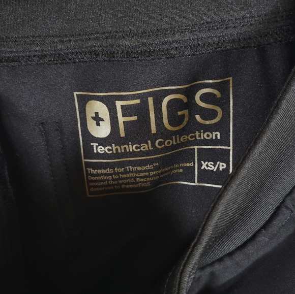 FIGS Black Technical Collection Jogger Comfortable Scrubs Size XS/P - Picture 4 of 10